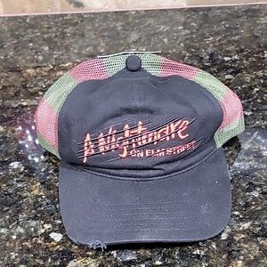 NWT Nightmare on Elm Street Trucker Hat Mesh Adjustable Distressed Red Green